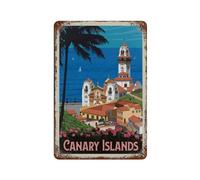 YYHMKBYY Vintage Cityscape Plaque Canary Islands Vintage Tin Sign Home Office Kitchen Pub Club Cafe Bar Farm Restaurant Collection Décoration murale en métal(20x30cm 8x12 inch-410
