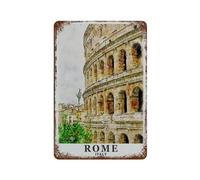 YYHMKBYY Vintage Cityscape Plaque Colosseum Rome Peinture à l'huile Vintage Tin Sign Home Office Cuisine Pub Club Cafe Bar Farm Restaurant Collection Décoration murale en métal(30x40cm 12x16 inch-398