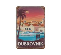 YYHMKBYY Vintage Cityscape Plaque Dubrovnik Vintage Tin Sign Home Office Kitchen Pub Club Cafe Bar Farm Restaurant Collection Décoration murale en métal(15x30cm 6x12 inch-418