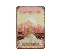 YYHMKBYY Vintage Cityscape Plaque Katmandou Népal Vintage Tin Sign Home Office Kitchen Pub Club Cafe Bar Farm Restaurant Collection Décoration murale en métal(20x30cm 8x12 inch-401