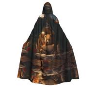 YYHWHJDE A Little Bear Learning Knowledge Pattern Halloween Cape à capuche pour adulte sans fermeture éclair, confortable pour les fêtes costumées