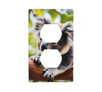 YYHWHJDE A Little Koala Panneau mural double prise électrique Décoration durable 11,4 x 7 cm