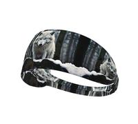YYHWHJDE A Lone Wolf Picture Bandeau de sport pour femme résistant à la transpiration Bandeau élastique