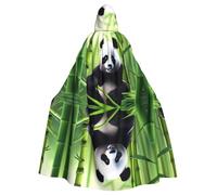YYHWHJDE Adorable panda jouant de l'eau Halloween Cape à capuche pour adulte pour jeux de rôle, costumes et fêtes à thème