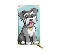 YYHWHJDE Adorable portefeuille long en cuir de qualité avec impression schnauzer pour filles et femmes tendance 19 x 10,5 cm, Noir , Taille unique