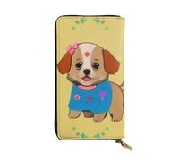 YYHWHJDE Adorable portefeuille long en cuir imprimé chien de dessin animé conçu pour les filles et les femmes tendance élégant et personnalisé 19 x 10,5 cm, noir, taille unique, Noir , Taille unique