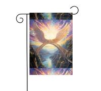 YYHWHJDE Ailes sur le pont arc-en-ciel - Mât de drapeau de jardin - Décoration extérieure - Double face - 30,5 x 45,7 cm