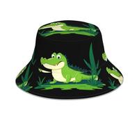 YYHWHJDE Alligator in The Swamp Picture Chapeau cloche réfléchissant léger, respirant et pliable pour homme et femme, noir