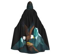 YYHWHJDE An Eagle Soars In Its Mountain Nest Prints Halloween Adulte Cape à capuche Vêtements pour hommes et femmes Manteau Jeu de rôle