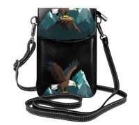 YYHWHJDE An Eagle Soars In Its Mountain Nest Prints Petit sac à bandoulière en cuir pour femme, imperméable et durable