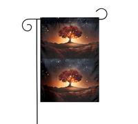 YYHWHJDE Ancient Tree In The Night Sky Pattern Garden Flag Pole Outdoor Courtyard Decoration Fashion 30,5 x 45,7 cm