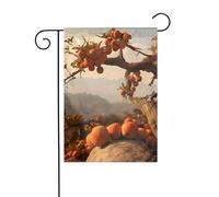 YYHWHJDE Arbre fruitier sur le pic imprimé mât de drapeau de jardin extérieur décoration de cour mode 30,5 x 45,7 cm
