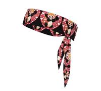 YYHWHJDE Bandana rouge entouré de cœurs d'amour - Foulard de sport absorbant la transpiration et respirant - Bandeau de mouvement - Double face