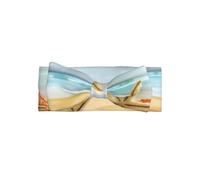 YYHWHJDE Bandeau avec nœud imprimé étoile de mer et corail sur la plage - Adorable jeté de lit pour bébé fille et cadeau de douche parfait