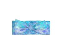 YYHWHJDE Bandeau avec nœud pour bébé avec imprimé écailles de sirène dorées - Adorable jeté de lit pour nouveau-né pour cadeau de fête prénatale et souvenir confortable de nouveau-né