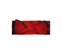 YYHWHJDE Bandeau avec nœud pour bébé imprimé fleurs de cerisier rouge - Adorable jeté de lit pour bébé fille et cadeau de fête parfait