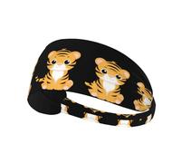 YYHWHJDE Bandeau de sport avec trois jolis petits tigres pour femme, résistant à la transpiration, bandeau élastique d'été