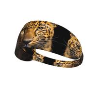 YYHWHJDE Bandeau de sport élastique Motif léopard aux yeux profonds Doux Respirant Séchage rapide