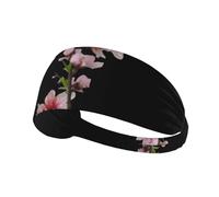 YYHWHJDE Bandeau de sport en fleurs de pêcher pour femme - Résistant à la transpiration - Bandeau élastique d'été