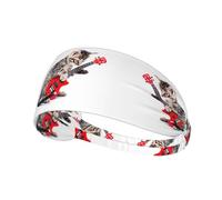 YYHWHJDE Bandeau de sport pour femme avec motif de chat jouant de la guitare - Bandeau élastique d'été