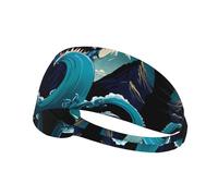 YYHWHJDE Bandeau de sport The Beast in The Waves Picture pour femme résistant à la transpiration Bandeau élastique