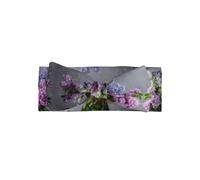 YYHWHJDE Bandeau pour bébé avec nœud imprimé fleurs lilas - Accessoire doux et extensible pour séance photo et fête prénatale