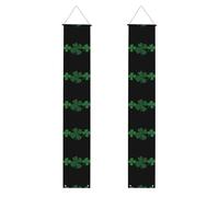 YYHWHJDE Bannière de porche à cœur à cœur avec impression herbe à quatre feuilles - Robuste, durable, lavable et réutilisable, décoration de remise de diplôme pour fêtes, cérémonies, portes d'entrée