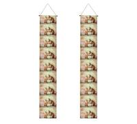 YYHWHJDE Bannière de porche avec deux écureuils cueillant des aliments - Robuste, durable, lavable et réutilisable, décoration de remise de diplôme pour fêtes, cérémonies, portes d'entrée