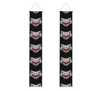 YYHWHJDE Bannière de porche avec impression d'esprit maléfique - Robuste, durable, lavable et réutilisable, décoration de remise de diplôme pour fêtes, cérémonies, portes d'entrée