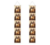 YYHWHJDE Bannière de porche avec impression deux girafes - Robuste, durable, lavable et réutilisable, décoration de remise de diplôme pour fêtes, cérémonies, portes d'entrée