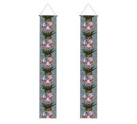 YYHWHJDE Bannière de porche avec impression d'orchidées en fleurs - Robuste, durable, lavable et réutilisable pour fêtes, cérémonies, portes d'entrée