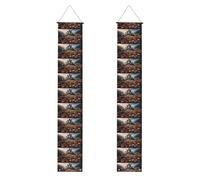 YYHWHJDE Bannière de porche avec impression fleur de mer en dehors du château - Robuste, durable, lavable et réutilisable pour fêtes, cérémonies, portes d'entrée