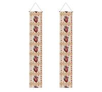 YYHWHJDE Bannière de porche avec impression graphique en forme de cœur - Robuste, durable, lavable et réutilisable, décoration de remise de diplôme pour fêtes, cérémonies, portes d'entrée