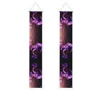 YYHWHJDE Bannière de porche avec impression iris violet - Robuste, durable, lavable et réutilisable, décoration de remise de diplôme pour fêtes, cérémonies, portes d'entrée