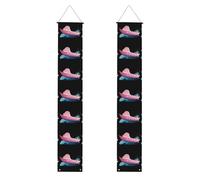 YYHWHJDE Bannière de porche avec imprimé bateau rose dans le ciel étoilé - Robuste, durable, lavable et réutilisable, décoration de remise de diplôme 30,5 x 180,3 cm