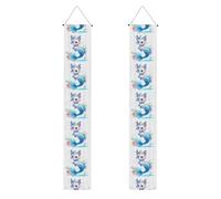 YYHWHJDE Bannière de porche avec imprimé chaton mignon sirène - Robuste, durable, lavable et réutilisable, décoration de remise de diplôme pour fêtes, cérémonies, portes d'entrée