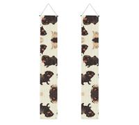 YYHWHJDE Bannière de porche avec imprimé chien carlin noir mignon - Robuste, durable, lavable et réutilisable, décoration de remise de diplôme 30,5 x 180,3 cm