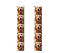 YYHWHJDE Bannière de porche avec imprimé chien Golden Retriever - Robuste, durable, lavable et réutilisable, décoration de remise de diplôme pour fêtes, cérémonies, portes d'entrée
