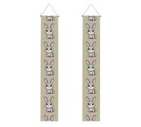 YYHWHJDE Bannière de porche avec imprimé petit lapin mignon - Robuste, durable, lavable et réutilisable, décoration de remise de diplôme pour fêtes, cérémonies, portes d'entrée