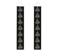 YYHWHJDE Bannière de porche avec imprimé sapin de Noël rose - Robuste, durable, lavable et réutilisable, décoration de remise de diplôme 30,5 x 180,3 cm