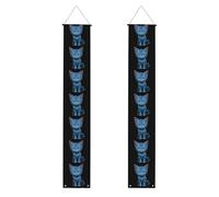 YYHWHJDE Bannière de porche avec imprimé schtroumpf chaton - Robuste, durable, lavable et réutilisable - Décoration de remise de diplôme pour fêtes, cérémonies, portes d'entrée