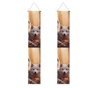 YYHWHJDE Bannière de porche avec imprimés chiens husky mignons - Robuste, durable, lavable et réutilisable, décoration de remise de diplôme pour fêtes, cérémonies, portes d'entrée