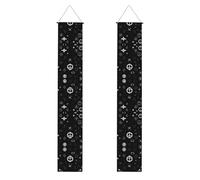 YYHWHJDE Bannière de porche avec imprimés univers noir et blanc - Robuste, durable, lavable et réutilisable - Décoration de remise de diplôme pour fêtes, cérémonies, portes d'entrée