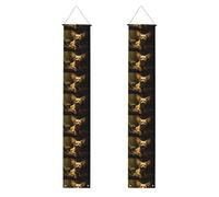 YYHWHJDE Bannière de porche avec motif chat renard avec de grandes oreilles - Robuste, durable, lavable et réutilisable - Décoration de remise de diplôme pour fêtes, cérémonies, portes d'entrée