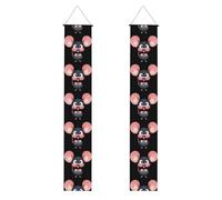 YYHWHJDE Bannière de porche colorée avec grandes oreilles de souris - Robuste, durable, lavable et réutilisable - Décoration de remise de diplôme pour fêtes, cérémonies, portes d'entrée