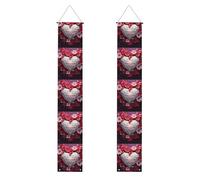 YYHWHJDE Bannière de porche de remise de diplôme avec impression cœur pour la Saint-Valentin - Robuste, durable, lavable et réutilisable, décoration de remise de diplôme pour fêtes, cérémonies, portes