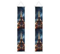 YYHWHJDE Bannière de porche de remise de diplôme avec impression Tour de Paris - Robuste, durable, lavable et réutilisable - Décoration de remise de diplôme pour fêtes, cérémonies, portes d'entrée