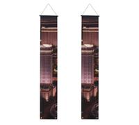 YYHWHJDE Bannière de porche de remise de diplôme avec impression ville nocturne de Las Vegas - Robuste, durable, lavable et réutilisable, décoration de remise de diplôme pour fêtes, cérémonies, portes