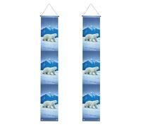 YYHWHJDE Bannière de porche de remise de diplôme avec imprimé ours polaire Snowy Mountain - Robuste, durable, lavable et réutilisable, décoration de remise de diplôme pour fêtes, cérémonies, portes
