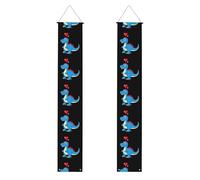 YYHWHJDE Bannière de porche de remise de diplôme avec motif dinosaure avec cœur - Robuste, durable, lavable et réutilisable, décoration de remise de diplôme pour fêtes, cérémonies, portes d'entrée